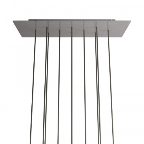 Ορθογώνια Μπάρα Ροζέτα XXL Rose-One με 10 τρύπες, 675 x 225 mm - Νίκελ ΜΑΤ Dibond - Creative Cables