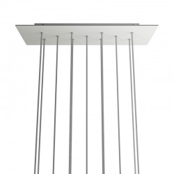 Ορθογώνια Μπάρα Ροζέτα XXL Rose-One με 11 τρύπες, 675 x 225 mm - Λευκό ΜΑΤ Dibond - Creative Cables