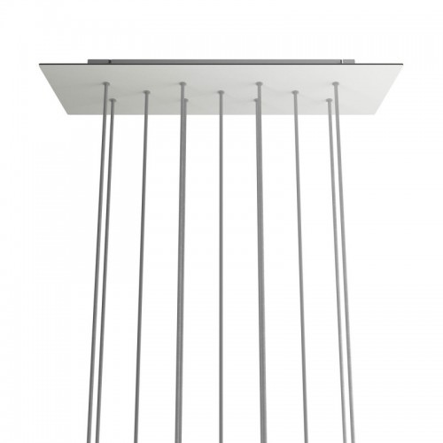 Ορθογώνια Μπάρα Ροζέτα XXL Rose-One με 11 τρύπες, 675 x 225 mm - Λευκό ΜΑΤ Dibond - Creative Cables