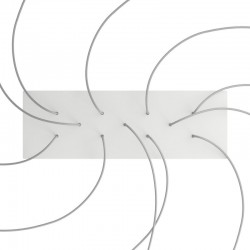 Ορθογώνια Μπάρα Ροζέτα XXL Rose-One με 11 τρύπες, 675 x 225 mm - Λευκό ΜΑΤ Dibond - Creative Cables