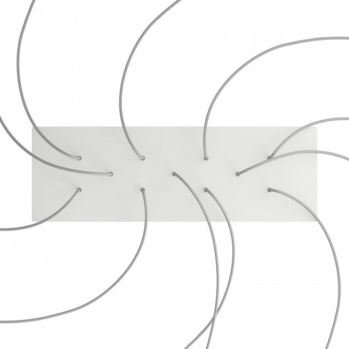 Ορθογώνια Μπάρα Ροζέτα XXL Rose-One με 11 τρύπες, 675 x 225 mm - Λευκό ΜΑΤ Dibond - Creative Cables