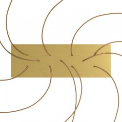 Ορθογώνια Μπάρα Ροζέτα XXL Rose-One με 11 τρύπες, 675 x 225 mm - Χρυσό ΜΑΤ Dibond - Creative Cables