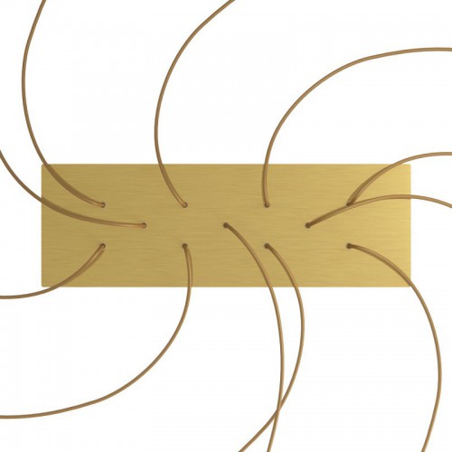 Ορθογώνια Μπάρα Ροζέτα XXL Rose-One με 11 τρύπες, 675 x 225 mm - Χρυσό ΜΑΤ Dibond - Creative Cables