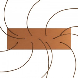 Ορθογώνια Μπάρα Ροζέτα XXL Rose-One με 11 τρύπες, 675 x 225 mm - Χάλκινο ΜΑΤ Dibond - Creative Cables