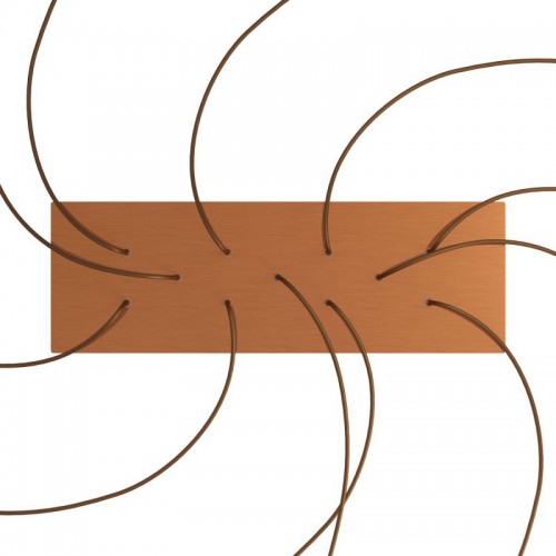 Ορθογώνια Μπάρα Ροζέτα XXL Rose-One με 11 τρύπες, 675 x 225 mm - Χάλκινο ΜΑΤ Dibond - Creative Cables