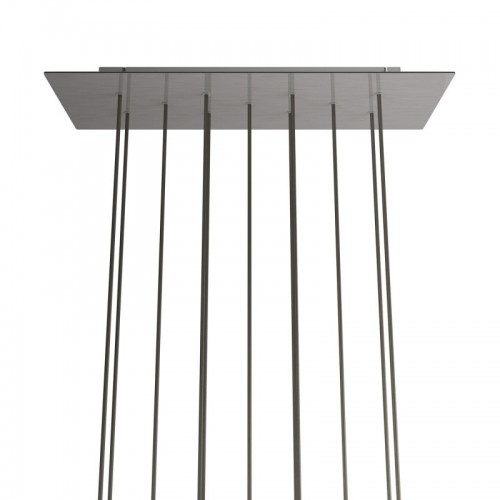 Ορθογώνια Μπάρα Ροζέτα XXL Rose-One με 11 τρύπες, 675 x 225 mm - Νίκελ ΜΑΤ Dibond - Creative Cables