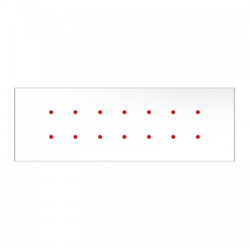 Ορθογώνια Μπάρα Ροζέτα XXL Rose-One με 14 τρύπες, 675 x 225 mm - Λευκό ΜΑΤ Dibond - Creative Cables