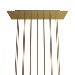 Ορθογώνια Μπάρα Ροζέτα XXL Rose-One με 14 τρύπες, 675 x 225 mm - Χρυσό ΜΑΤ Dibond - Creative Cables