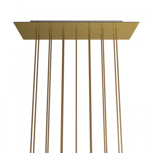 Ορθογώνια Μπάρα Ροζέτα XXL Rose-One με 14 τρύπες, 675 x 225 mm - Χρυσό ΜΑΤ Dibond - Creative Cables