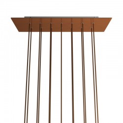 Ορθογώνια Μπάρα Ροζέτα XXL Rose-One με 14 τρύπες, 675 x 225 mm - Χάλκινο ΜΑΤ Dibond - Creative Cables