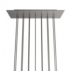 Ορθογώνια Μπάρα Ροζέτα XXL Rose-One με 14 τρύπες, 675 x 225 mm - Νίκελ ΜΑΤ Dibond - Creative Cables