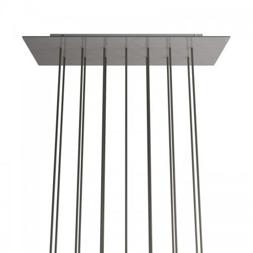 Ορθογώνια Μπάρα Ροζέτα XXL Rose-One με 14 τρύπες, 675 x 225 mm - Νίκελ ΜΑΤ Dibond - Creative Cables