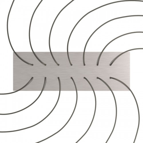 Ορθογώνια Μπάρα Ροζέτα XXL Rose-One με 14 τρύπες, 675 x 225 mm - Νίκελ ΜΑΤ Dibond - Creative Cables