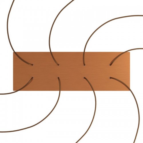 Ορθογώνια Μπάρα Ροζέτα XXL Rose-One με 8 τρύπες, 675 x 225 mm - Χάλκινο ΜΑΤ Dibond - Creative Cables