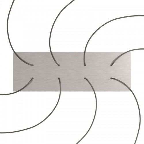 Ορθογώνια Μπάρα Ροζέτα XXL Rose-One με 8 τρύπες, 675 x 225 mm - Νίκελ ΜΑΤ Dibond - Creative Cables
