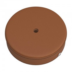 Ροζέτα Φωτιστικού Ξύλινη καλυμμένη με Δέρμα, Καφέ - Creative Cables