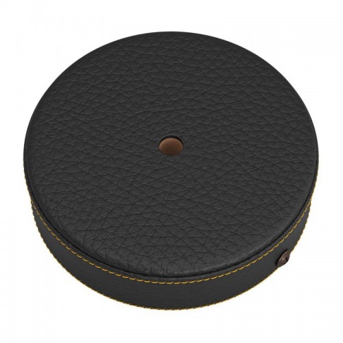 Ροζέτα Φωτιστικού Ξύλινη καλυμμένη με Δέρμα, Μαύρη - Creative Cables