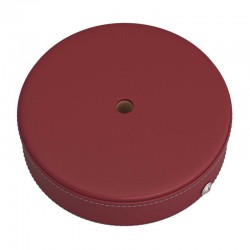 Ροζέτα Φωτιστικού Ξύλινη καλυμμένη με Δέρμα, Μπορντώ - Creative Cables