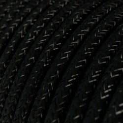 Στρόγγυλο Υφασμάτινο Καλώδιο Μαύρο Γυαλιστερό RL04 Creative Cables