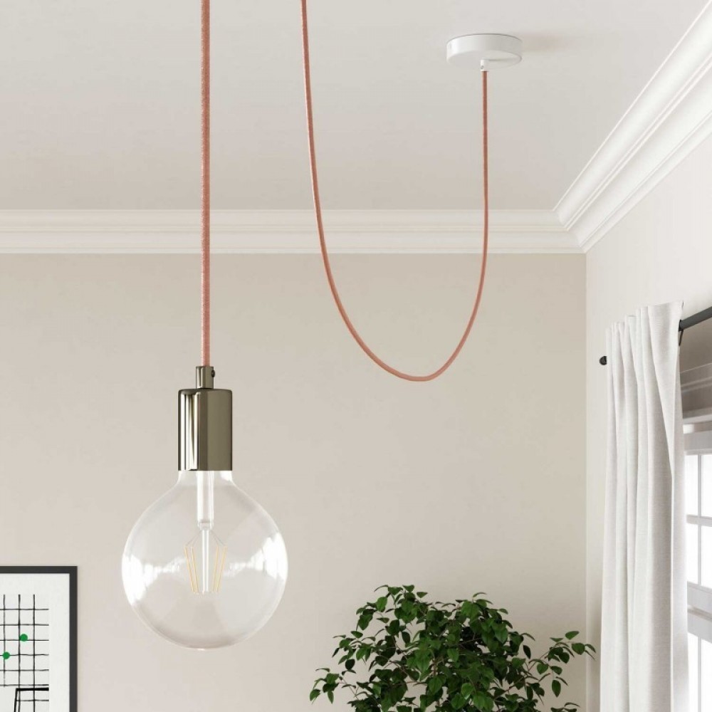 Στρογγυλό Υφασμάτινο Καλώδιο - RX13 Σομόν Creative Cables