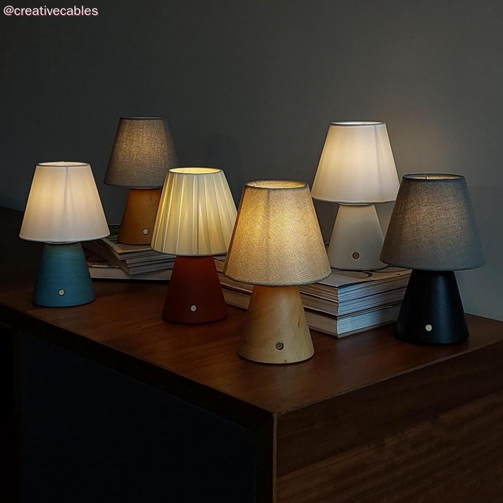 Αμπαζούρ Υφασμάτινο Impero Mini E27 για πορτατίφ ή απλίκα τοίχου - Κρεμ - Creative Cables