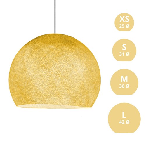 Φωτιστικό Μπάλα Dome από νήμα πολυεστέρα - 100% χειροποίητο - L - Μουσταρδί Creative Cables
