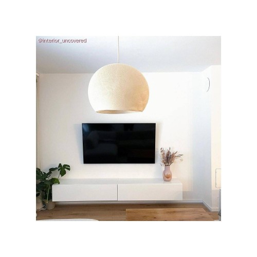 Φωτιστικό Μπάλα Dome από νήμα πολυεστέρα - 100% χειροποίητο - L - Εκρού Μπεζ Creative Cables