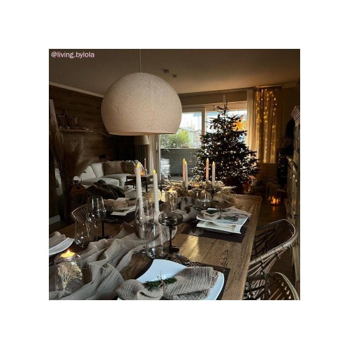 Φωτιστικό Μπάλα Dome από νήμα πολυεστέρα - 100% χειροποίητο - L - Εκρού Μπεζ Creative Cables