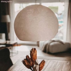 Φωτιστικό Μπάλα Dome από νήμα πολυεστέρα - 100% χειροποίητο - L - Εκρού Μπεζ Creative Cables