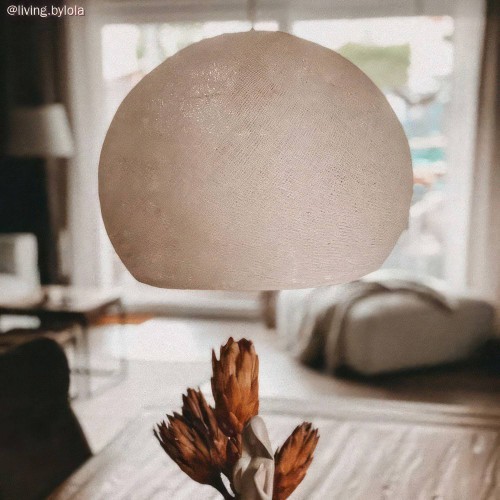 Φωτιστικό Μπάλα Dome από νήμα πολυεστέρα - 100% χειροποίητο - L - Εκρού Μπεζ Creative Cables