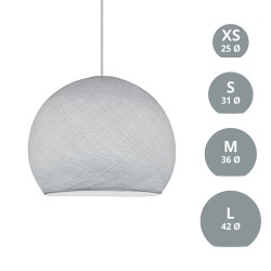 Φωτιστικό Μπάλα Dome από νήμα πολυεστέρα - 100% χειροποίητο - M - Ανοιχτό Γκρι Creative Cables