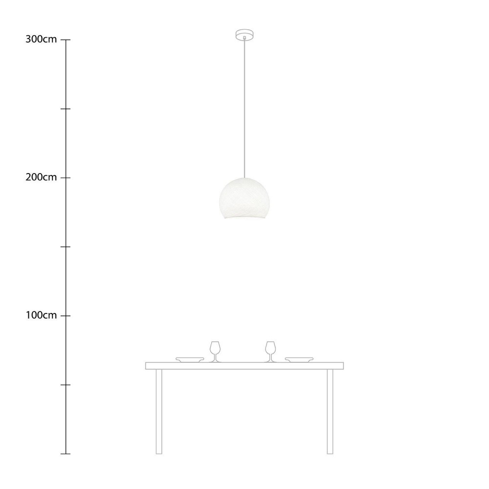Φωτιστικό Μπάλα Dome από νήμα πολυεστέρα - 100% χειροποίητο - M - Λευκό Creative Cables