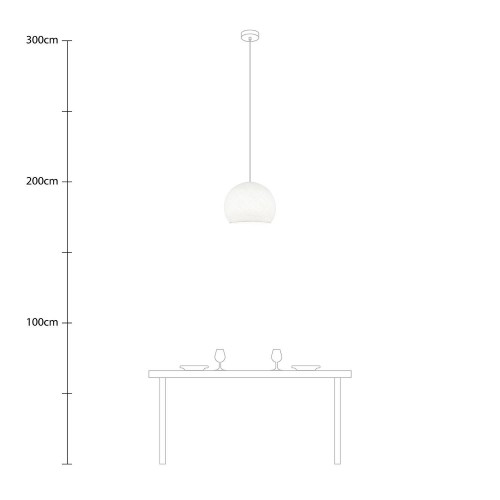 Φωτιστικό Μπάλα Dome από νήμα πολυεστέρα - 100% χειροποίητο - L - Λευκό Creative Cables