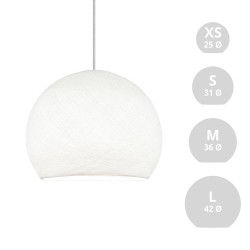 Φωτιστικό Μπάλα Dome από νήμα πολυεστέρα - 100% χειροποίητο - L - Λευκό Creative Cables