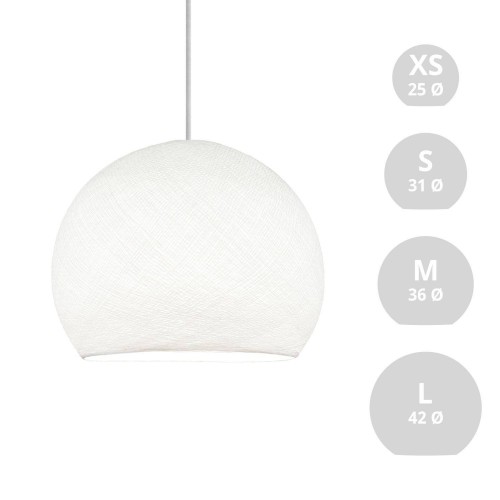 Φωτιστικό Μπάλα Dome από νήμα πολυεστέρα - 100% χειροποίητο - L - Λευκό Creative Cables
