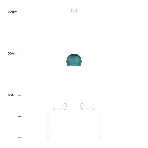 Φωτιστικό Μπάλα Dome από νήμα πολυεστέρα - 100% χειροποίητο - M - Πετρόλ Μπλε Creative Cables
