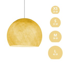 Φωτιστικό Μπάλα Dome από νήμα πολυεστέρα - 100% χειροποίητο - M - Μουσταρδί Creative Cables