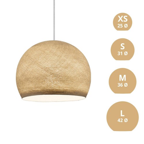 Φωτιστικό Μπάλα Dome από νήμα πολυεστέρα - 100% χειροποίητο - M - Μπεζ Της Άμμου Creative Cables