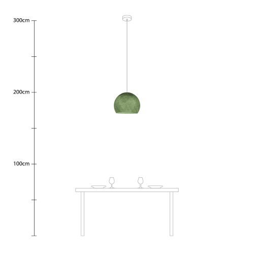 Φωτιστικό Μπάλα Dome από νήμα πολυεστέρα - 100% χειροποίητο - M - Πράσινο Ελιάς Creative Cables