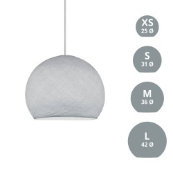 Φωτιστικό Μπάλα Dome από νήμα πολυεστέρα - 100% χειροποίητο - S - Ανοιχτό Γκρι Creative Cables
