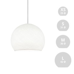 Φωτιστικό Μπάλα Dome από νήμα πολυεστέρα - 100% χειροποίητο - S - Λευκό Creative Cables