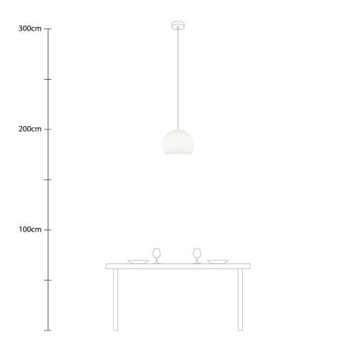 Φωτιστικό Μπάλα Dome από νήμα πολυεστέρα - 100% χειροποίητο - S - Λευκό Creative Cables