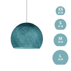 Φωτιστικό Μπάλα Dome από νήμα πολυεστέρα - 100% χειροποίητο - S - Πετρολ Μπλε Creative Cables