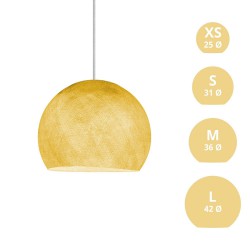 Φωτιστικό Μπάλα Dome από νήμα πολυεστέρα - 100% χειροποίητο - S - Μουσταρδί Creative Cables