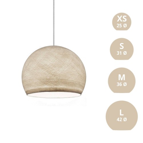 Φωτιστικό Μπάλα Dome από νήμα πολυεστέρα - 100% χειροποίητο - S - Εκρού Μπεζ Creative Cables