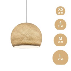 Φωτιστικό Μπάλα Dome από νήμα πολυεστέρα - 100% χειροποίητο - S - Μπεζ Της Άμμου Creative Cables