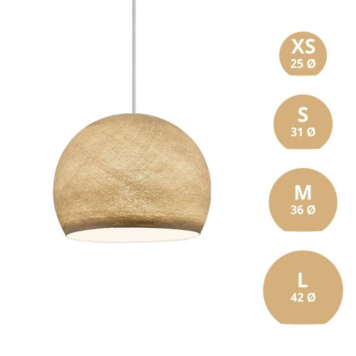 Φωτιστικό Μπάλα Dome από νήμα πολυεστέρα - 100% χειροποίητο - S - Μπεζ Της Άμμου Creative Cables