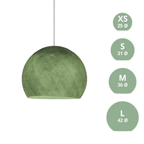 Φωτιστικό Μπάλα Dome από νήμα πολυεστέρα - 100% χειροποίητο - S - Πράσινο Ελιάς Creative Cables