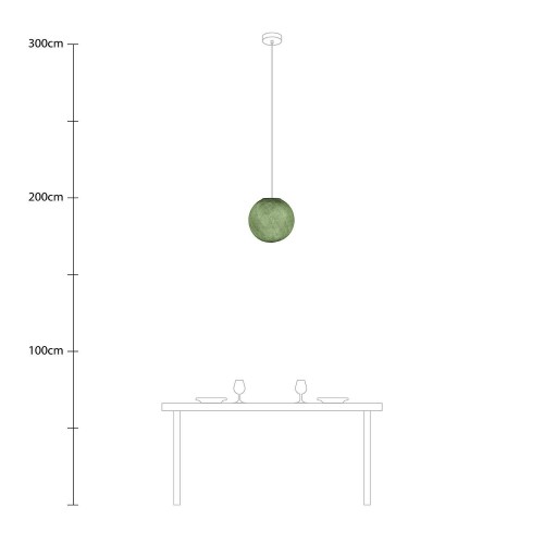 Φωτιστικό Μπάλα Dome από νήμα πολυεστέρα - 100% χειροποίητο - S - Πράσινο Ελιάς Creative Cables