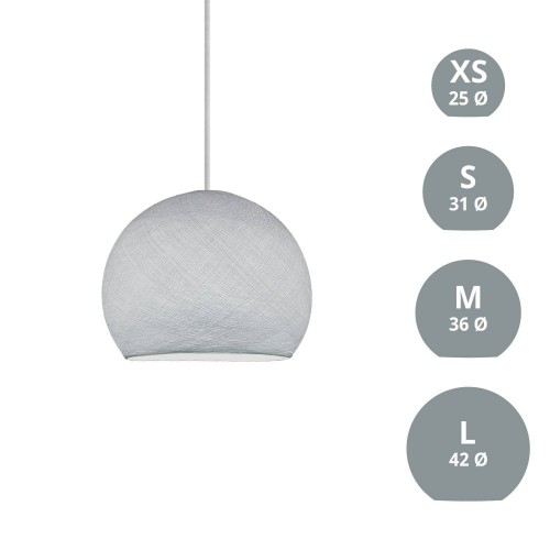 Φωτιστικό Μπάλα Dome από νήμα πολυεστέρα - 100% χειροποίητο - XS - Ανοιχτό Γκρι Creative Cables